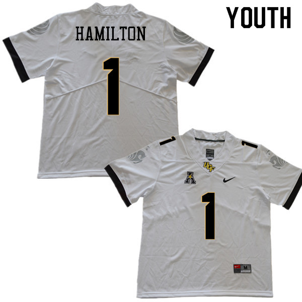 Youth #1 Jawon Hamilton UCF Knights College Football Jerseys Sale-White - Click Image to Close